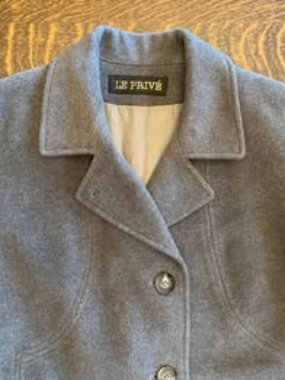 LE PRIVE Canadian-Made Grey Luxury Woman's Wool and Angora Coat, Size 12
